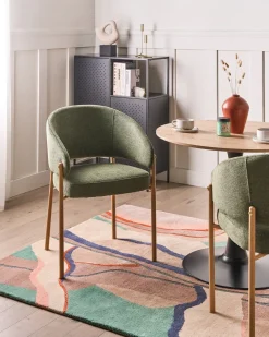 Set di 2 sedie da pranzo ZANE Tessuto Verde