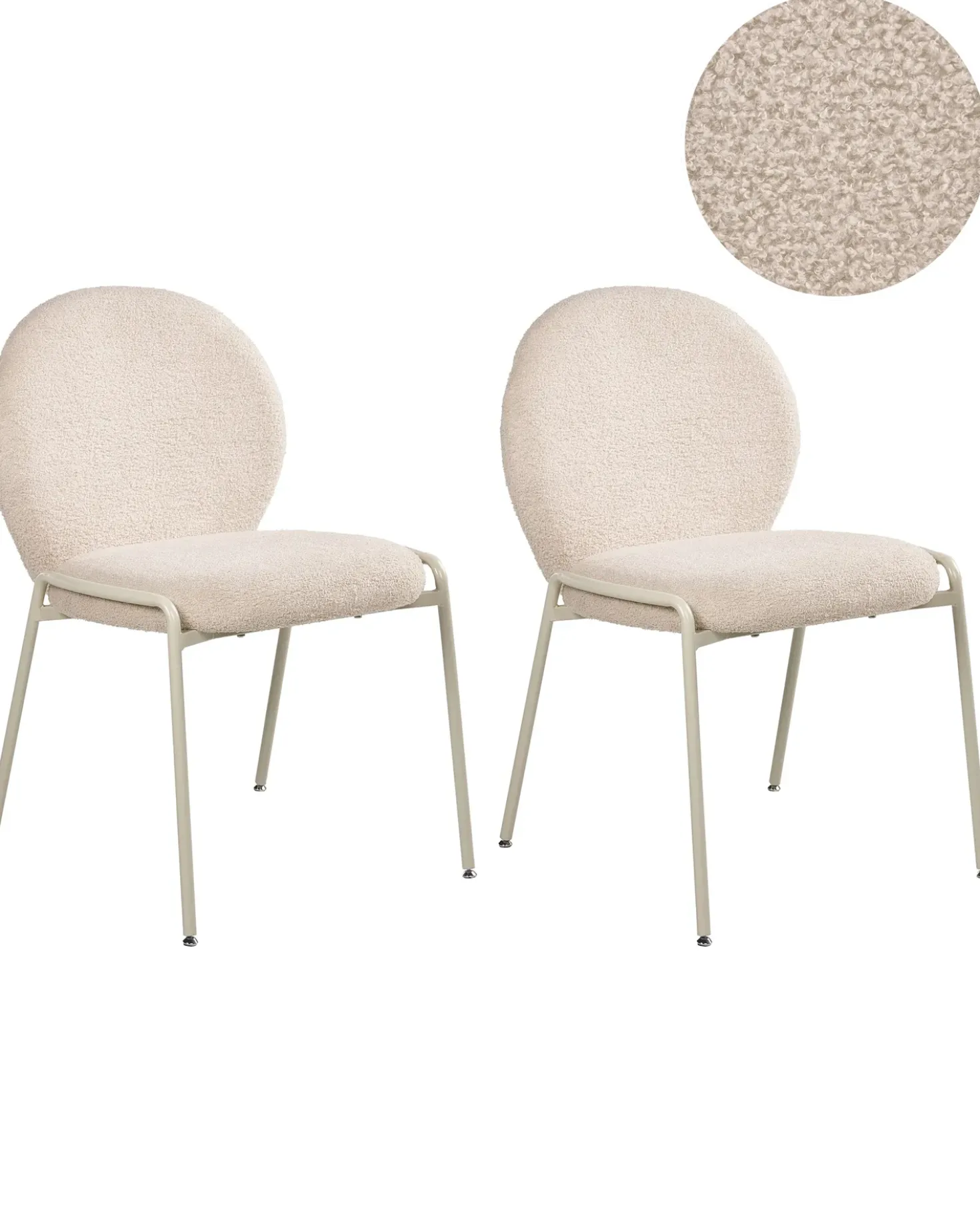 Set di 2 sedie ELLIE Bouclé Beige chiaro
