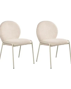 Set di 2 sedie ELLIE Bouclé Beige chiaro
