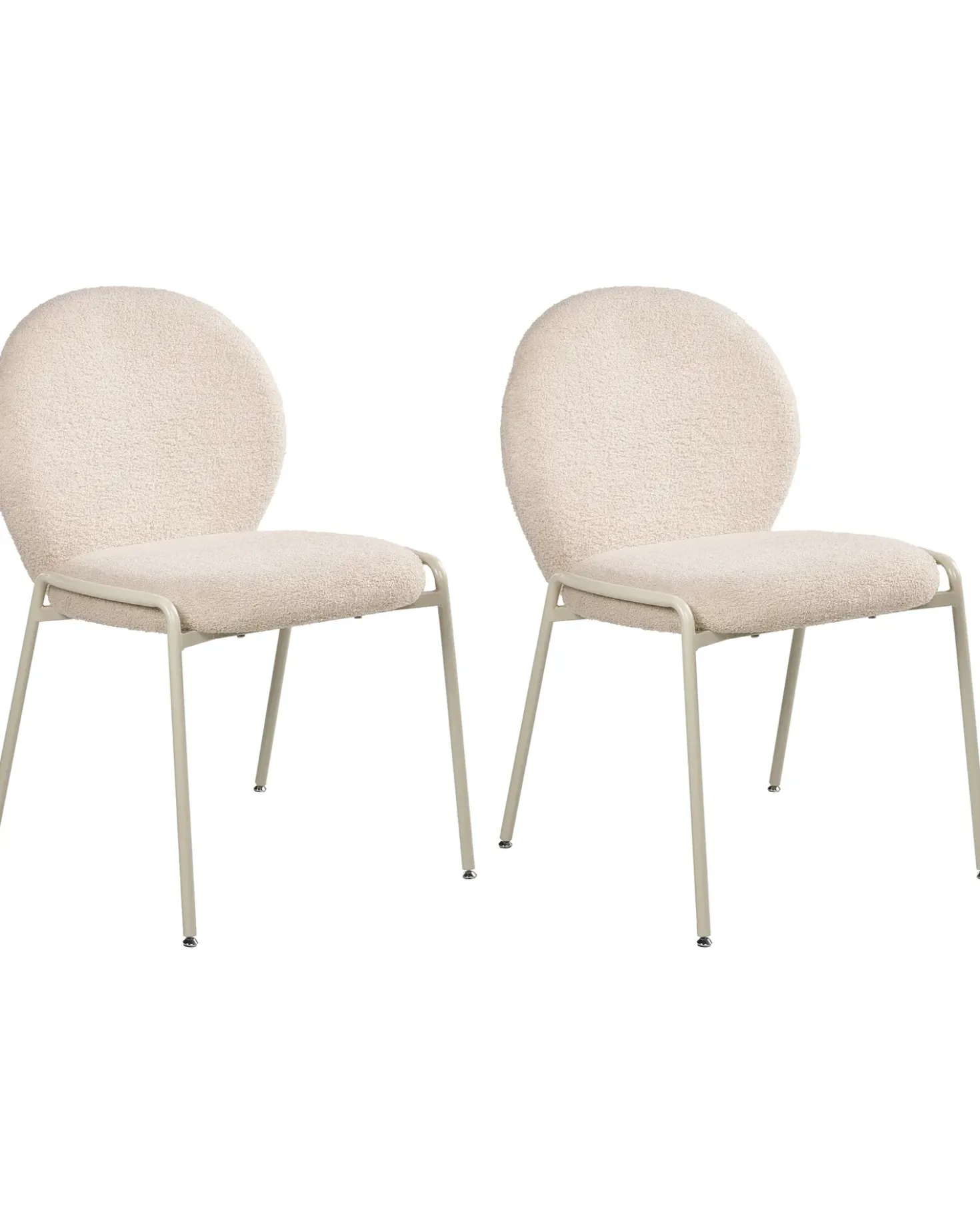 Set di 2 sedie ELLIE Bouclé Beige chiaro