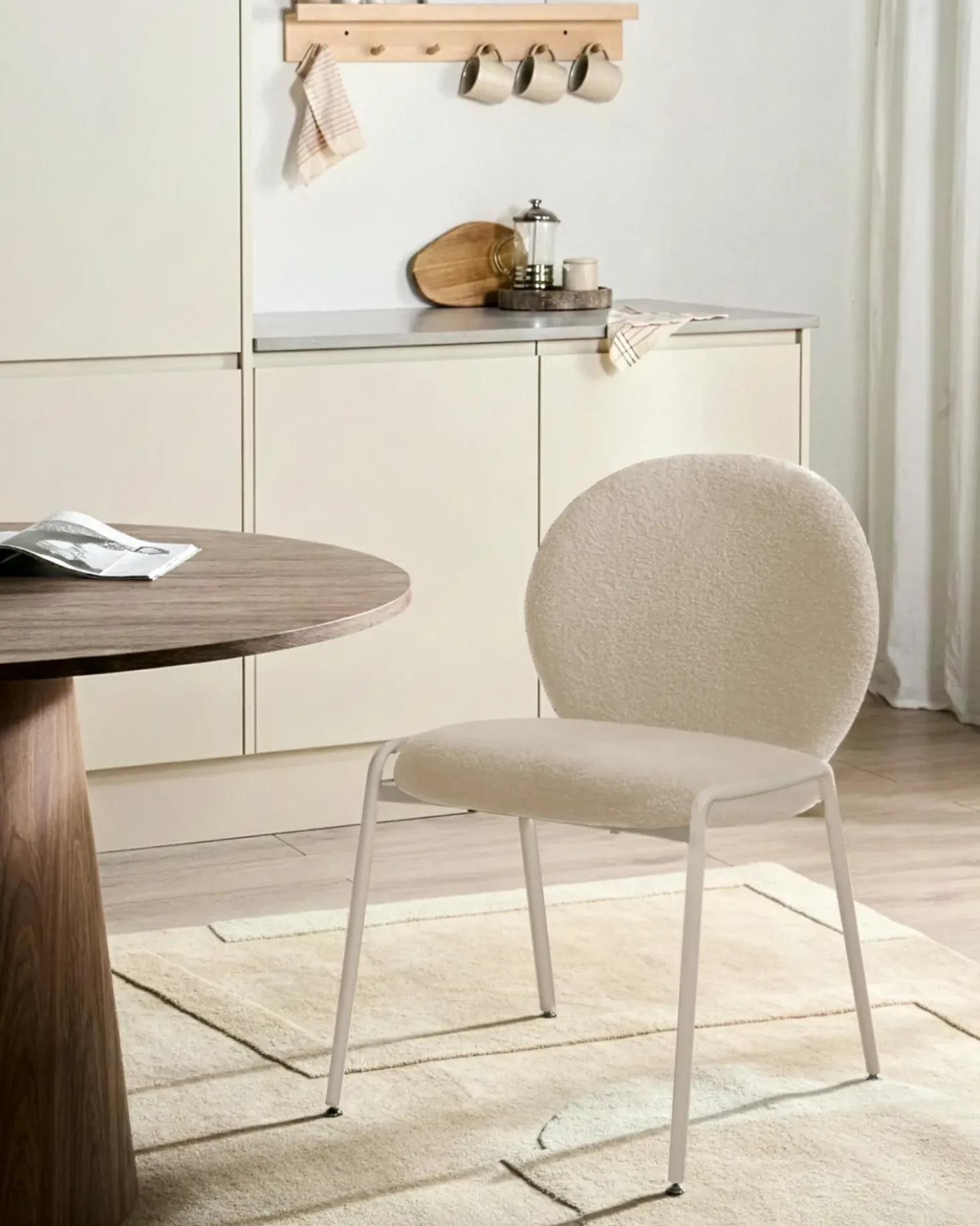 Set di 2 sedie ELLIE Bouclé Beige chiaro