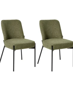 Set di 2 sedie MALIN Bouclé Verde scuro