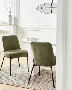 Set di 2 sedie MALIN Bouclé Verde scuro