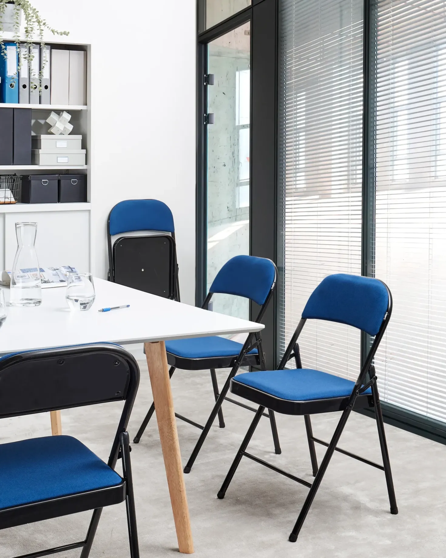 Set di 4 sedie pieghevoli SPARKS Metallo Blu/Nero
