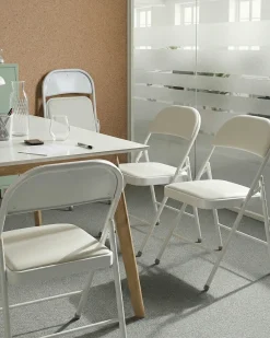 Set di 4 sedie pieghevoli SHASTA Metallo Bianco