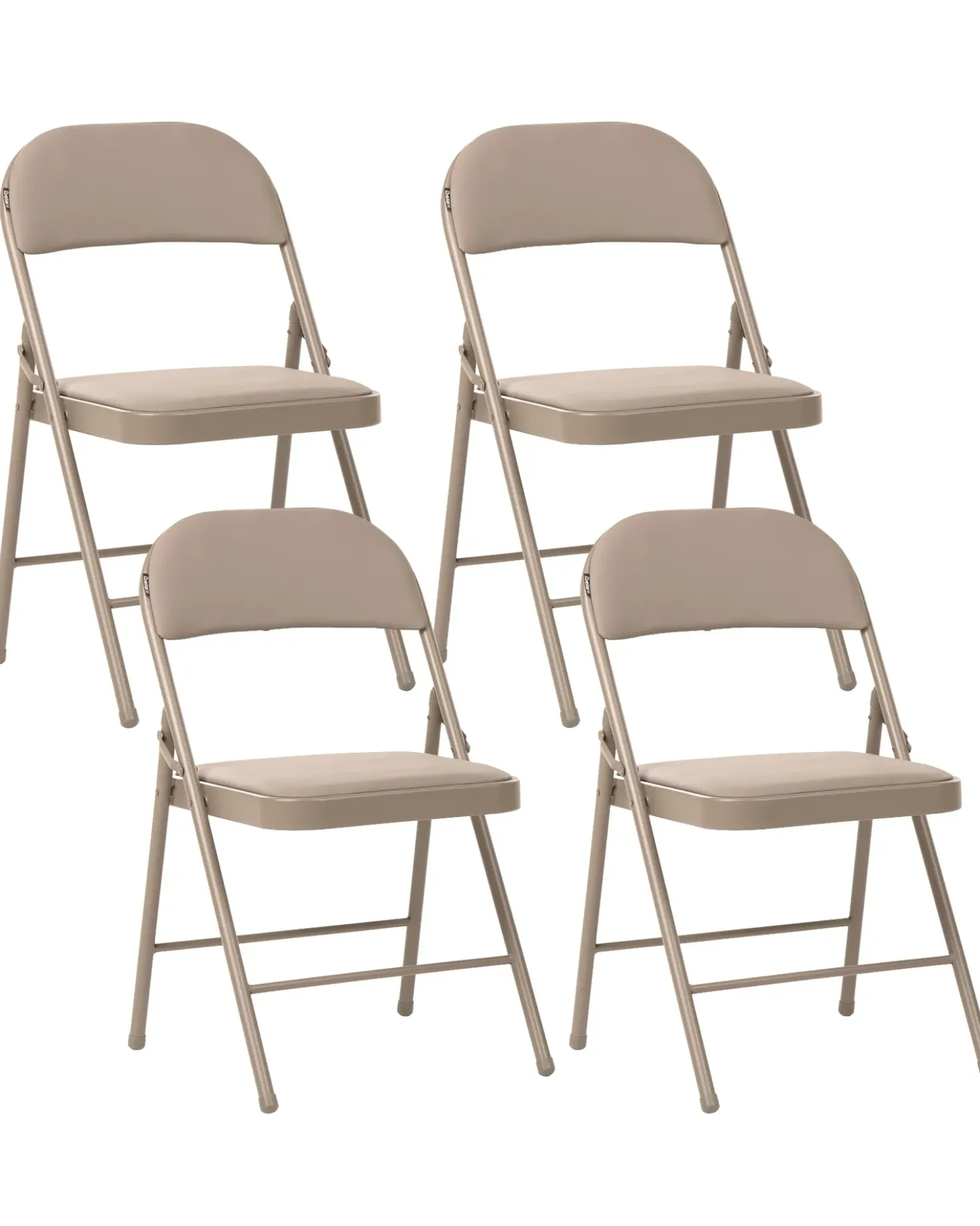 Set di 4 sedie pieghevoli SHASTA Metallo Beige