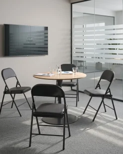Set di 4 sedie pieghevoli SHASTA Metallo Nero