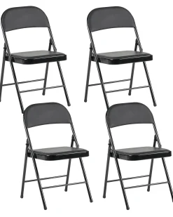 Set di 4 sedie pieghevoli SHASTA Metallo Nero