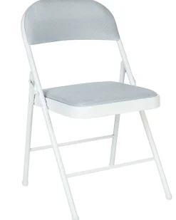 Set di 4 sedie pieghevoli SPARKS Metallo Grigio chiaro/Bianco