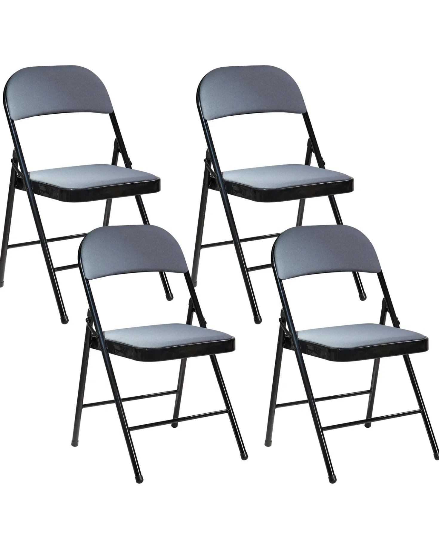 Set di 4 sedie pieghevoli SPARKS Metallo Grigio scuro/Nero