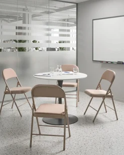 Set di 4 sedie pieghevoli SPARKS Metallo Beige