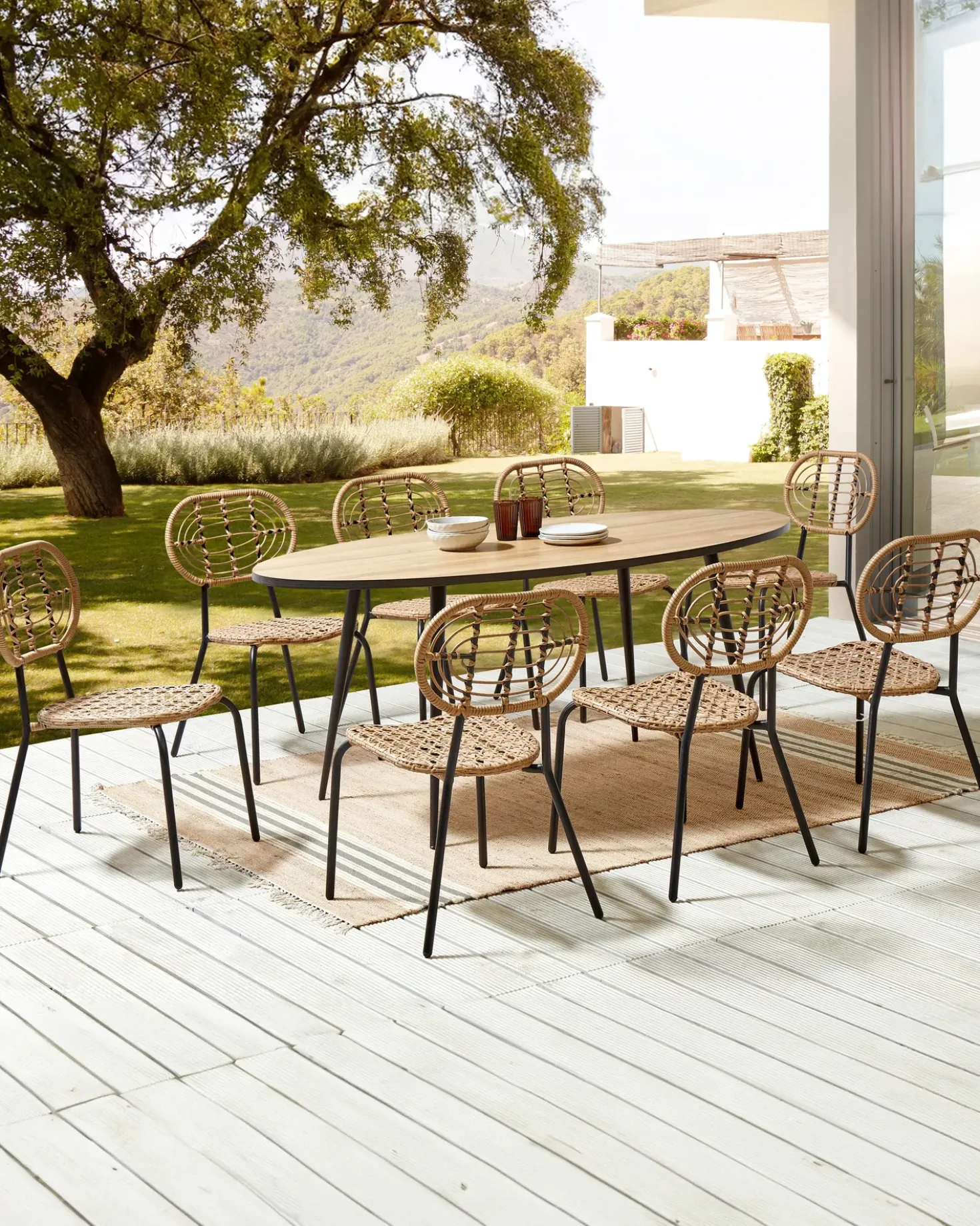 Set di 8 sedie PRATELLO Rattan sintetico (PE) Naturale