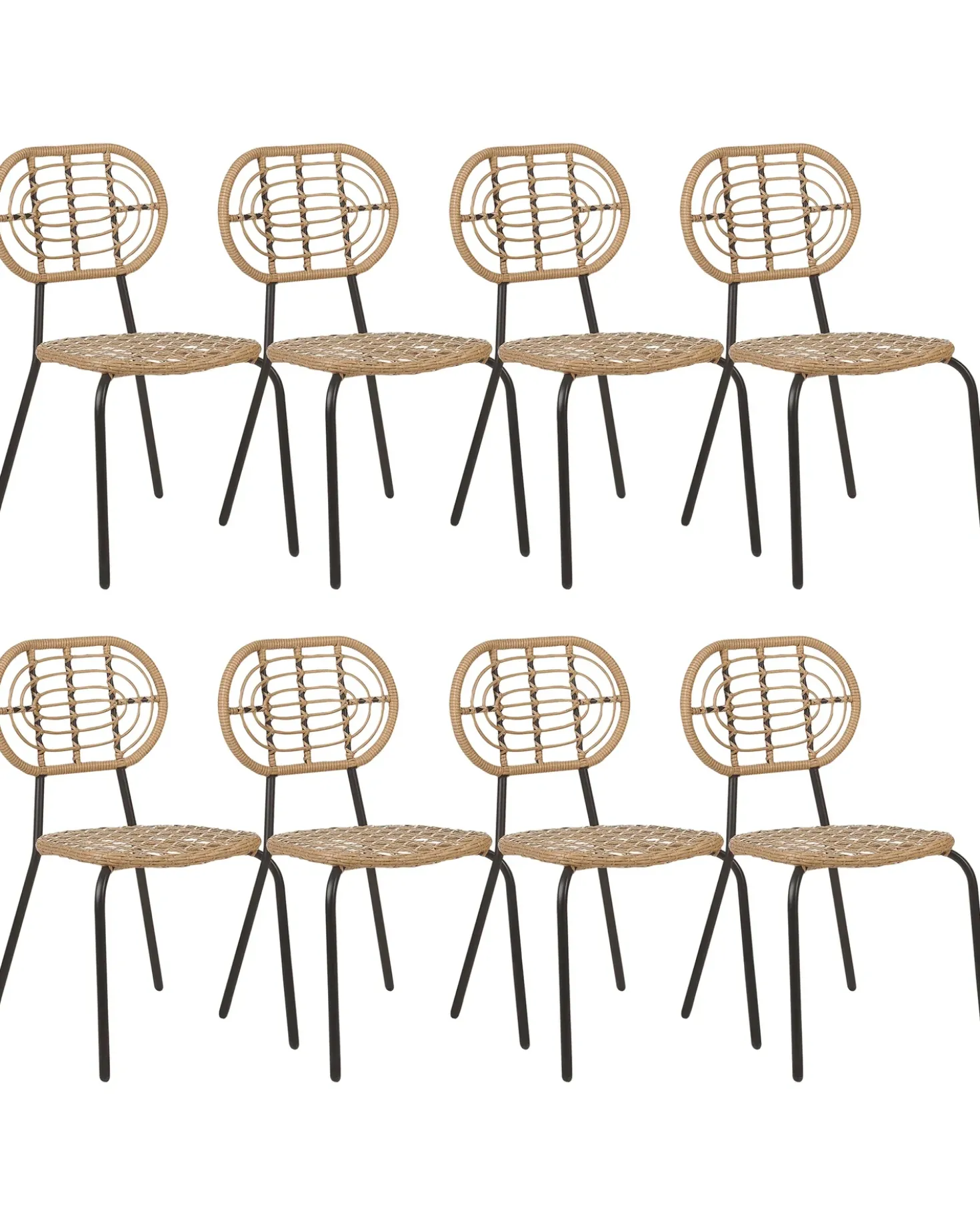 Set di 8 sedie PRATELLO Rattan sintetico (PE) Naturale