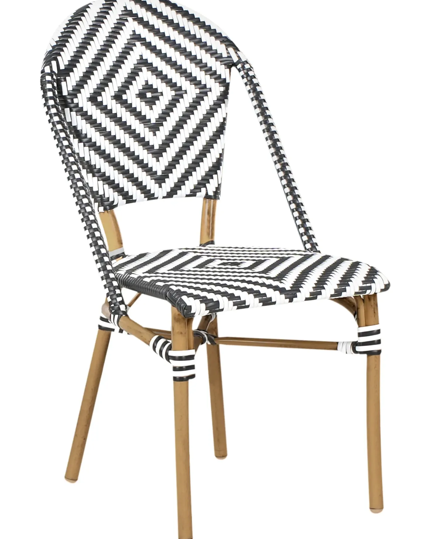 Set di 4 sedie RIFREDDO Rattan sintetico (PE) Nero/Bianco