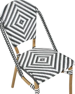 Set di 4 sedie RIFREDDO Rattan sintetico (PE) Nero/Bianco
