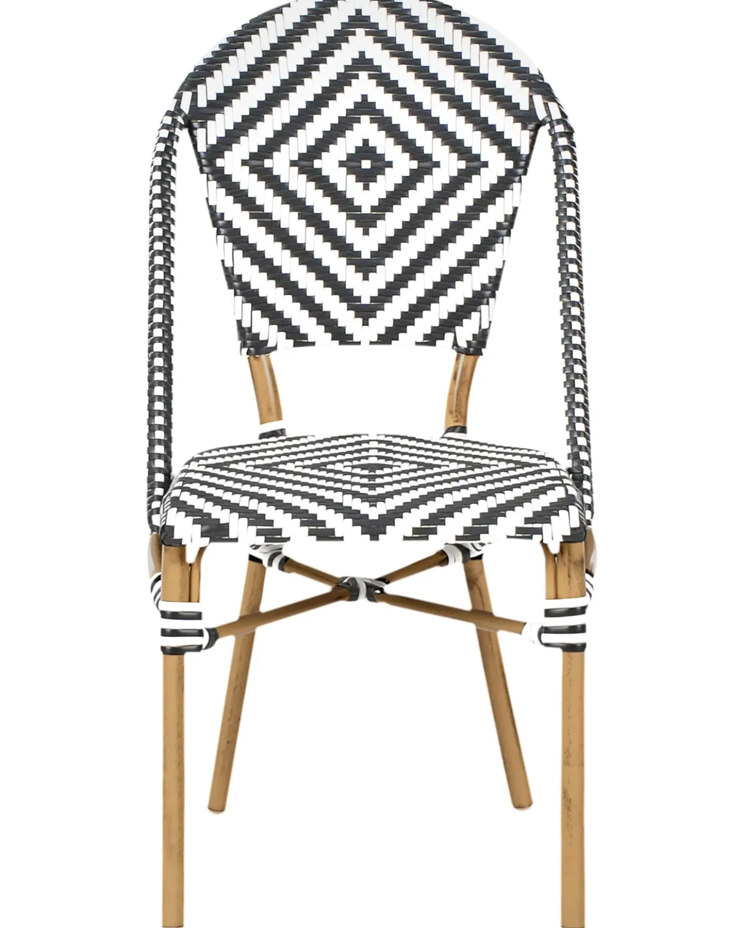Set di 4 sedie RIFREDDO Rattan sintetico (PE) Nero/Bianco