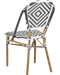 Set di 4 sedie RIFREDDO Rattan sintetico (PE) Nero/Bianco