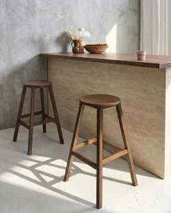 Set di 2 sgabelli da bar ANCELLE Bambù Marrone scuro