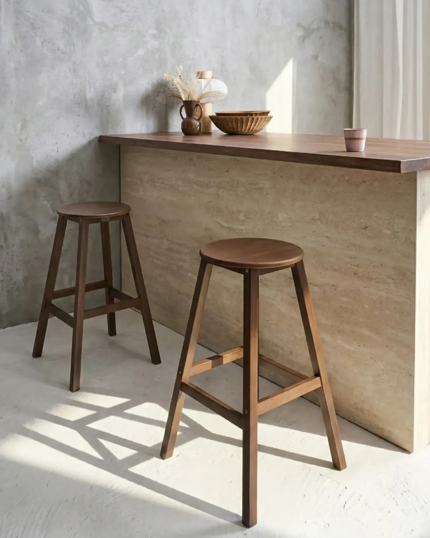 Set di 2 sgabelli da bar ANCELLE Bambù Marrone scuro