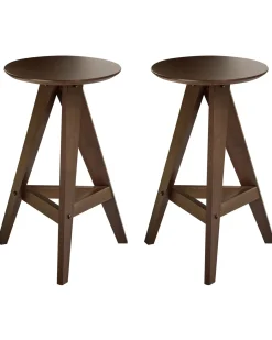 Set di 2 sgabelli da bar AROMA Legno Marrone scuro