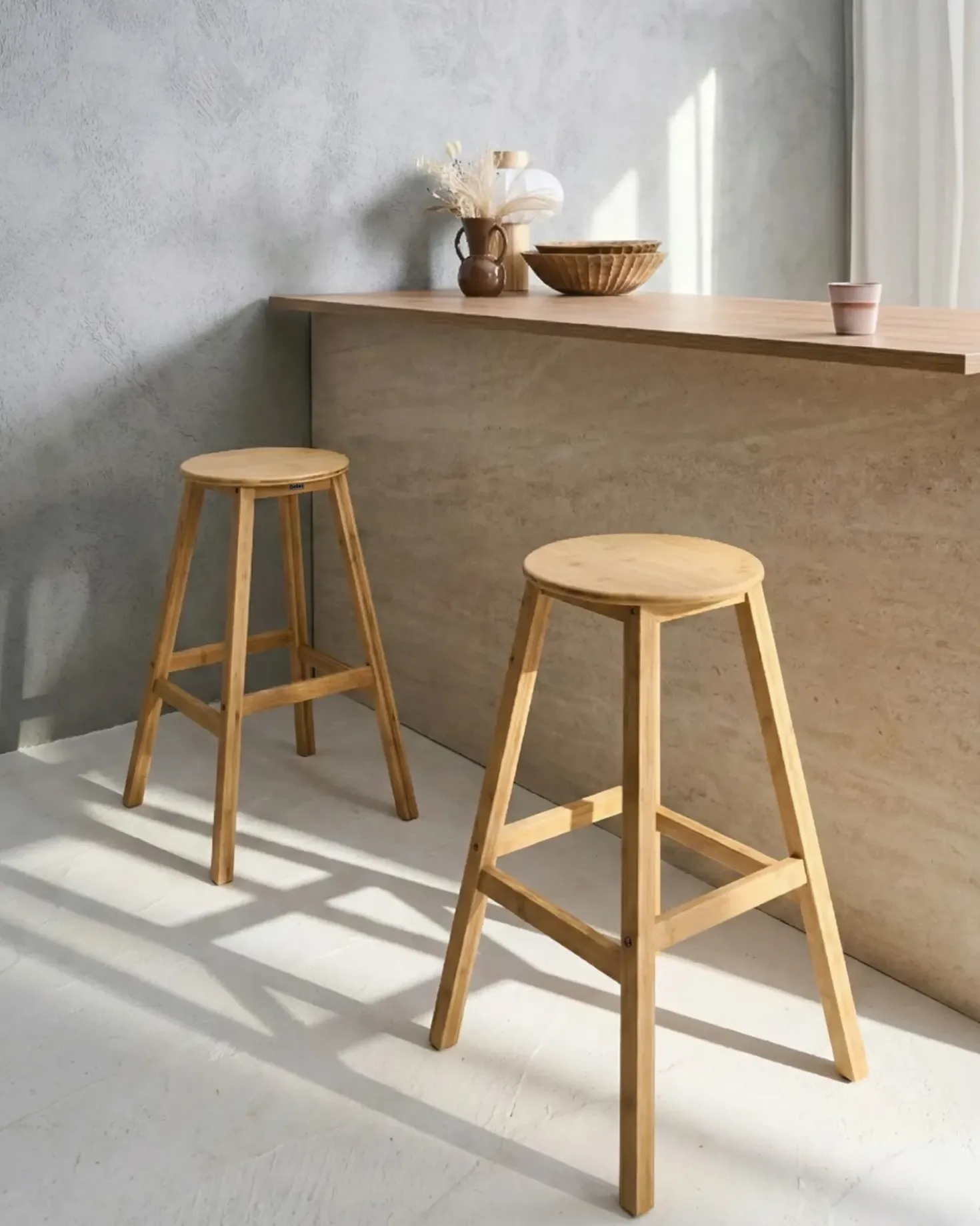 Set di 2 sgabelli da bar ANCELLE Bambù Marrone chiaro