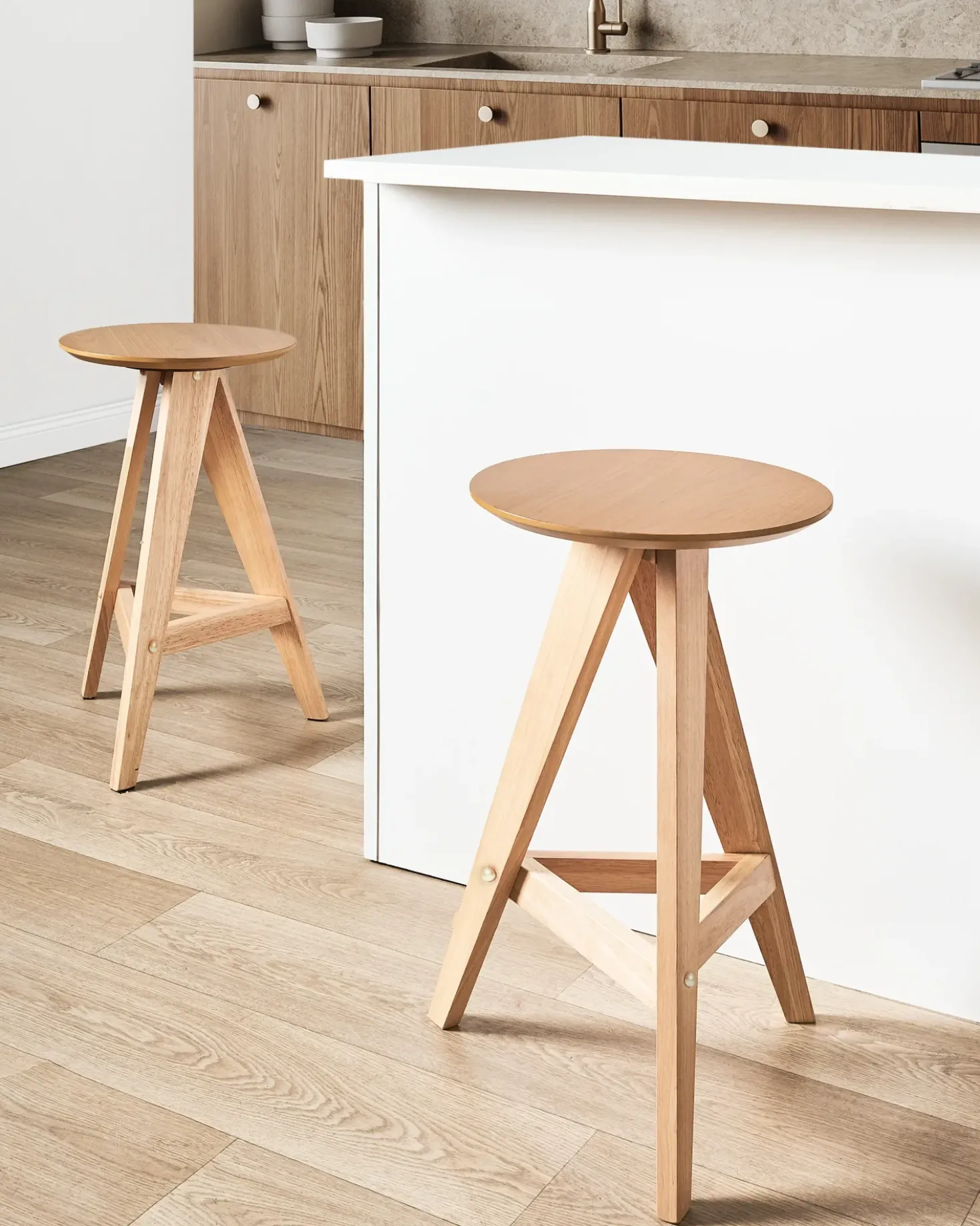Set di 2 sgabelli da bar AROMA Legno Marrone chiaro