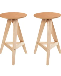 Set di 2 sgabelli da bar AROMA Legno Marrone chiaro