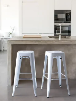 Set di 2 sgabelli da bar CABRILLO Metallo Bianco