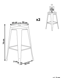 Set di 2 sgabelli da bar CABRILLO Metallo Bianco