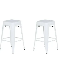 Set di 2 sgabelli da bar CABRILLO Metallo Bianco