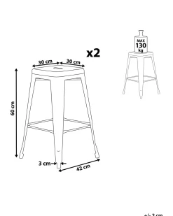 Set di 2 sgabelli da bar CABRILLO Metallo Grigio