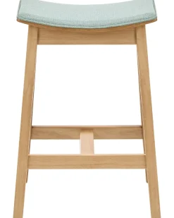 Set di 2 sgabelli da bar DIXON Legno Marrone chiaro/Verde menta