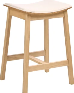 Set di 2 sgabelli da bar DIXON Legno Marrone chiaro/Bianco sporco