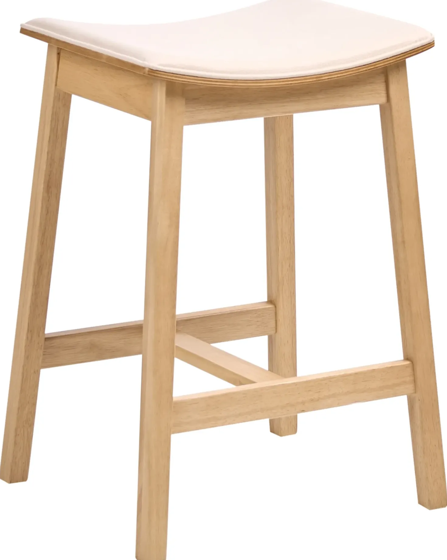 Set di 2 sgabelli da bar DIXON Legno Marrone chiaro/Bianco sporco