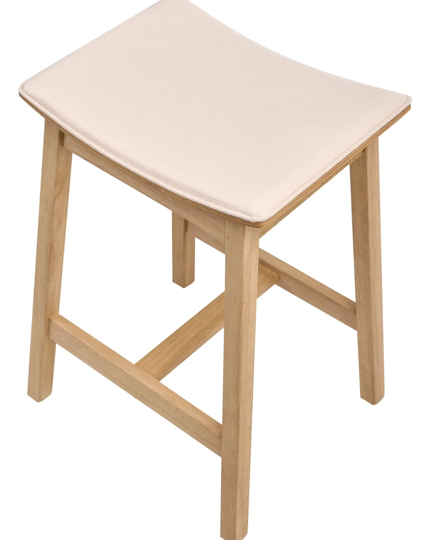 Set di 2 sgabelli da bar DIXON Legno Marrone chiaro/Bianco sporco