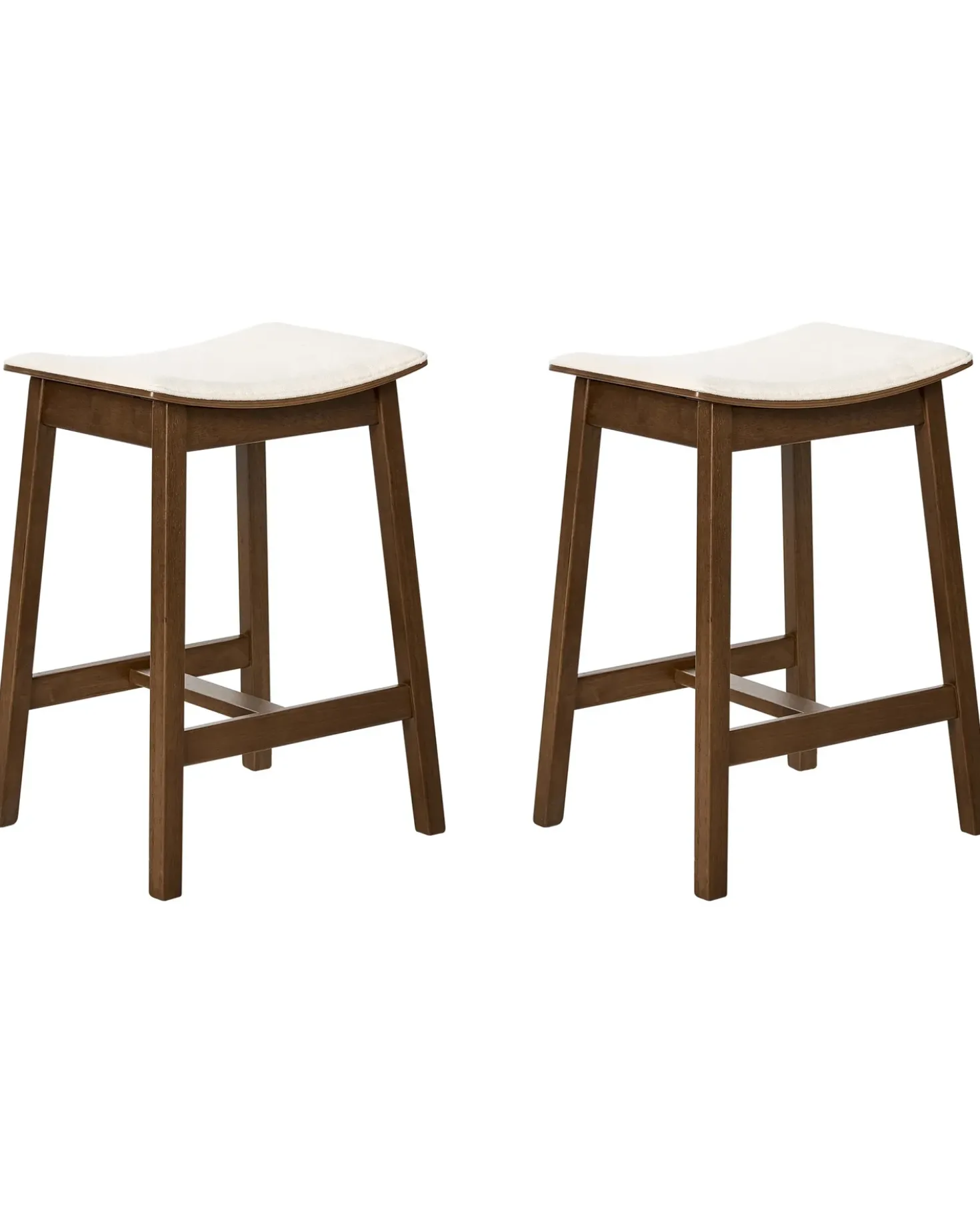 Set di 2 sgabelli da bar DIXON Legno Bianco sporco/Marrone scuro