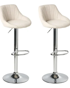 Set di 2 sgabelli da bar LUCCA Tessuto Beige chiaro