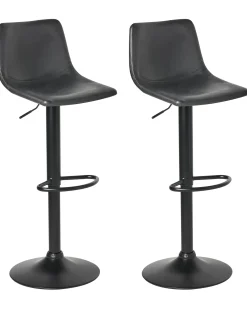 Set di 2 sgabelli da bar LEBRIJA Pelle sintetica Nero