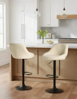 Set di 2 sgabelli da bar MEDULIN Bouclé Beige chiaro