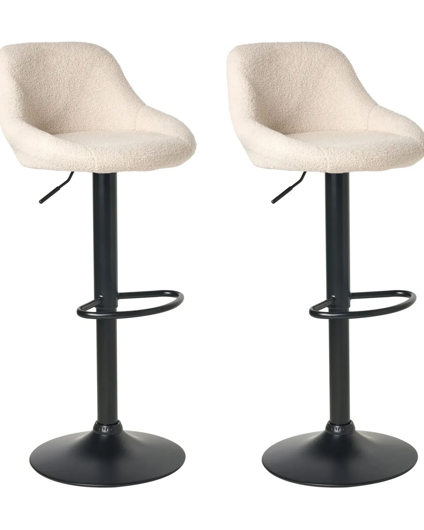 Set di 2 sgabelli da bar MEDULIN Bouclé Beige chiaro
