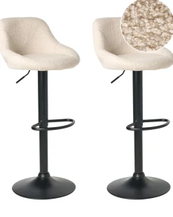 Set di 2 sgabelli da bar MEDULIN Bouclé Beige chiaro