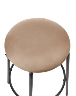 Set di 2 sgabelli da bar MORTON Velluto Marrone chiaro