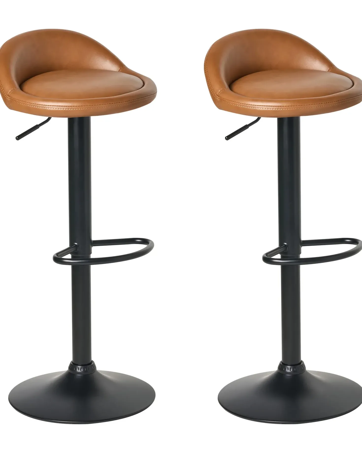 Set di 2 sgabelli da bar MEEDER Pelle sintetica Marrone