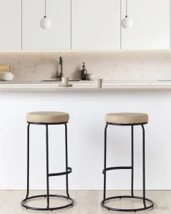 Set di 2 sgabelli da bar MILROY Pelle sintetica Beige