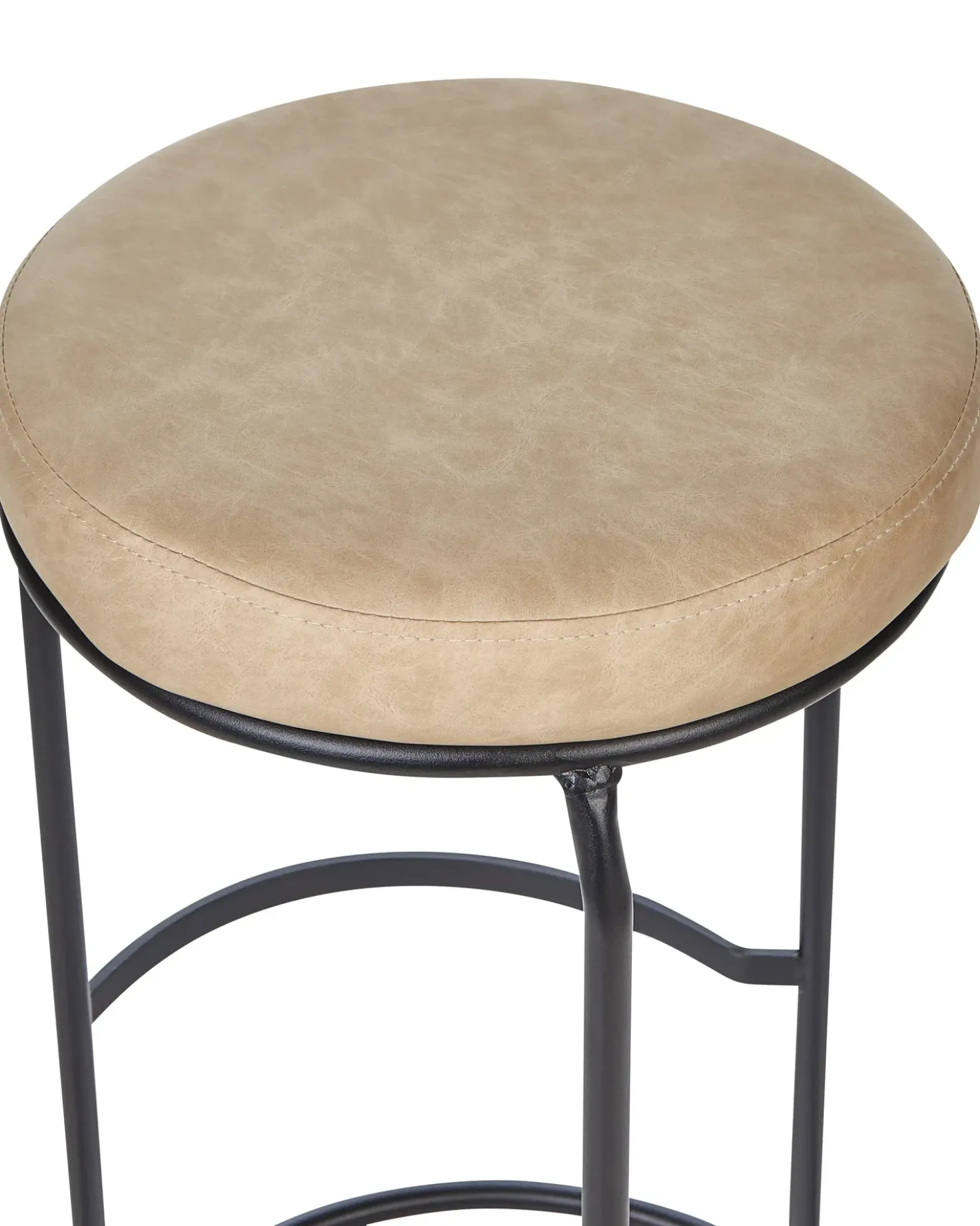 Set di 2 sgabelli da bar MILROY Pelle sintetica Beige