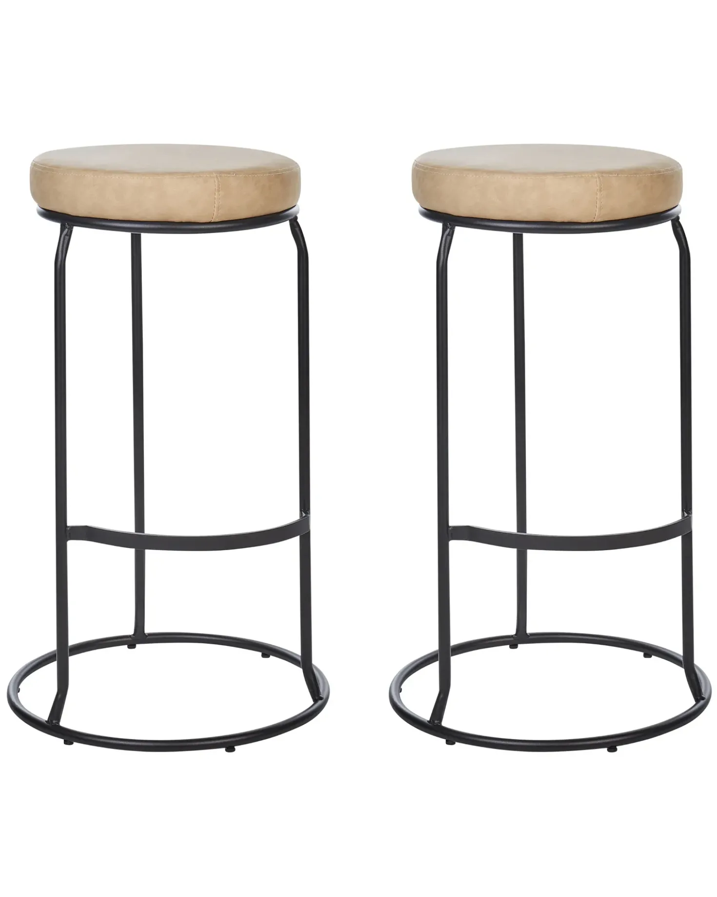 Set di 2 sgabelli da bar MILROY Pelle sintetica Beige