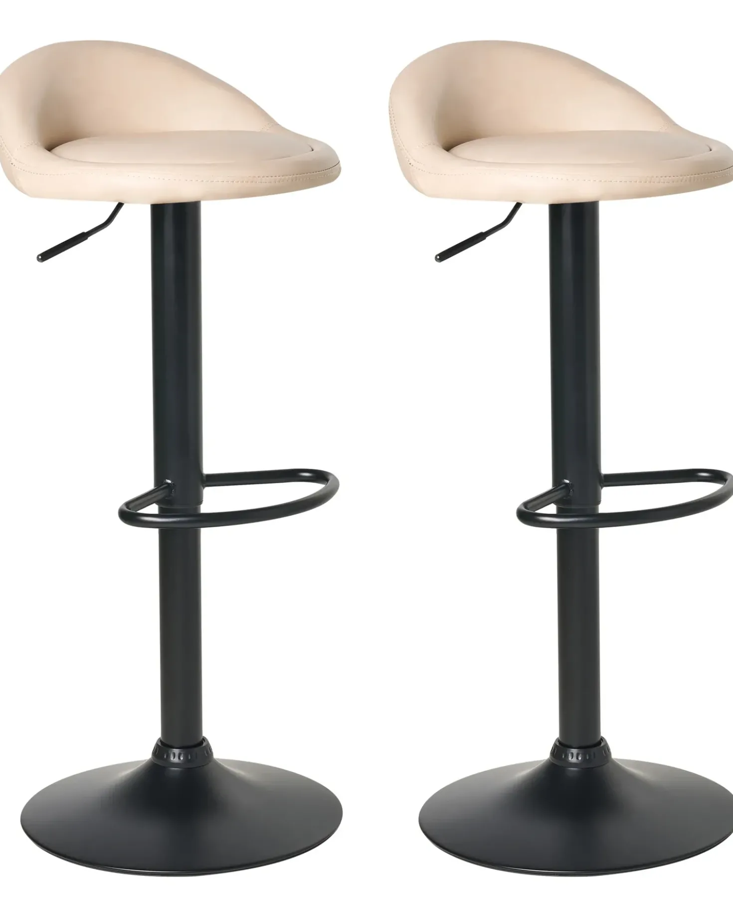 Set di 2 sgabelli da bar MEEDER Pelle sintetica Beige chiaro