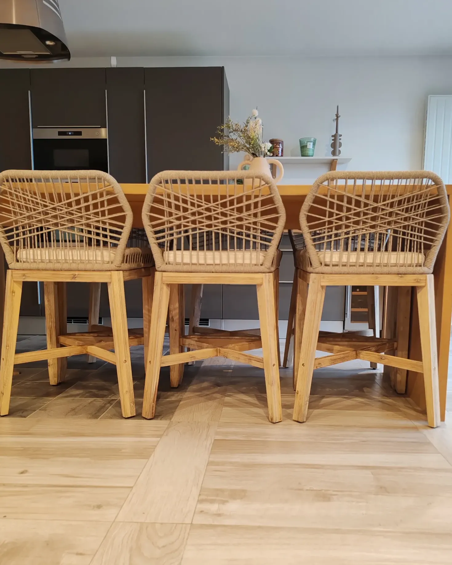 Set di 2 sgabelli da bar per giardino TALAMONE Legno d'acacia Beige