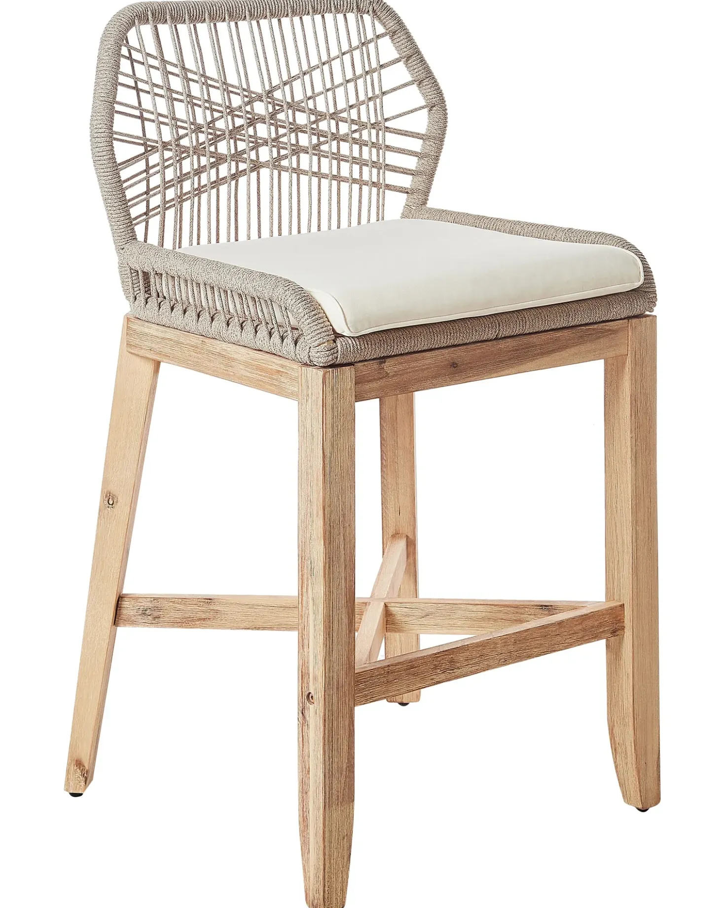 Set di 2 sgabelli da bar per giardino TALAMONE Legno d'acacia Beige