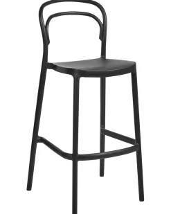 Set di 2 sgabelli da bar per giardino PORANO Nero